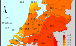 Figuur 5: Maximumtemperatuur, 26 juli 2018