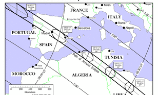 Kaart zonsverduistering 3 oktober 2005